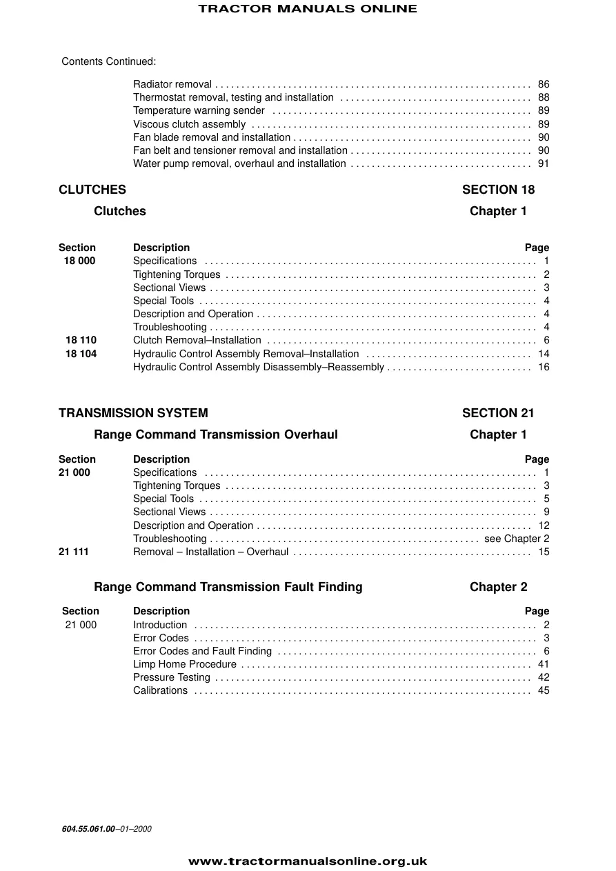 New Holland -Ford TM165 Tractor Service & Repair Manual preview page 3
