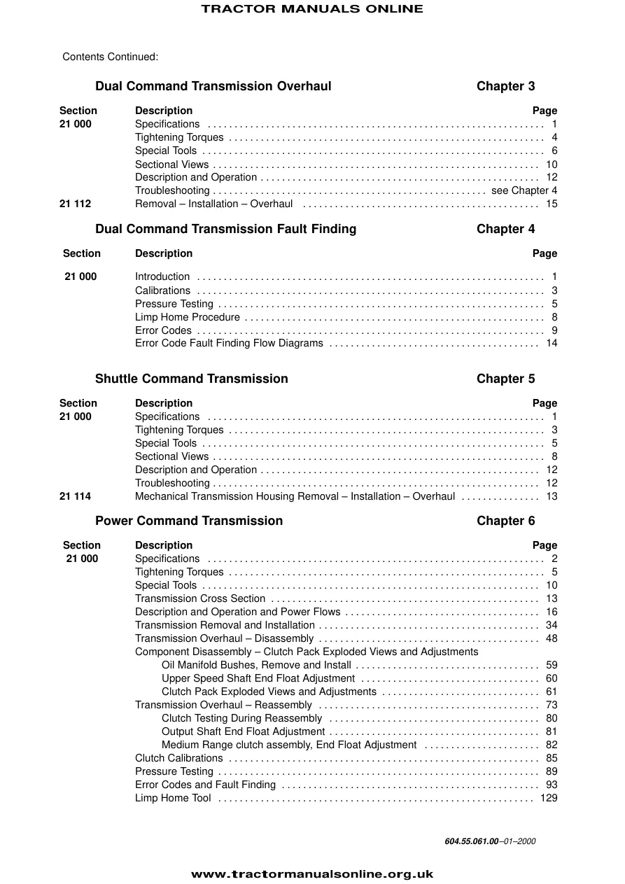 New Holland -Ford TM165 Tractor Service & Repair Manual preview page 4