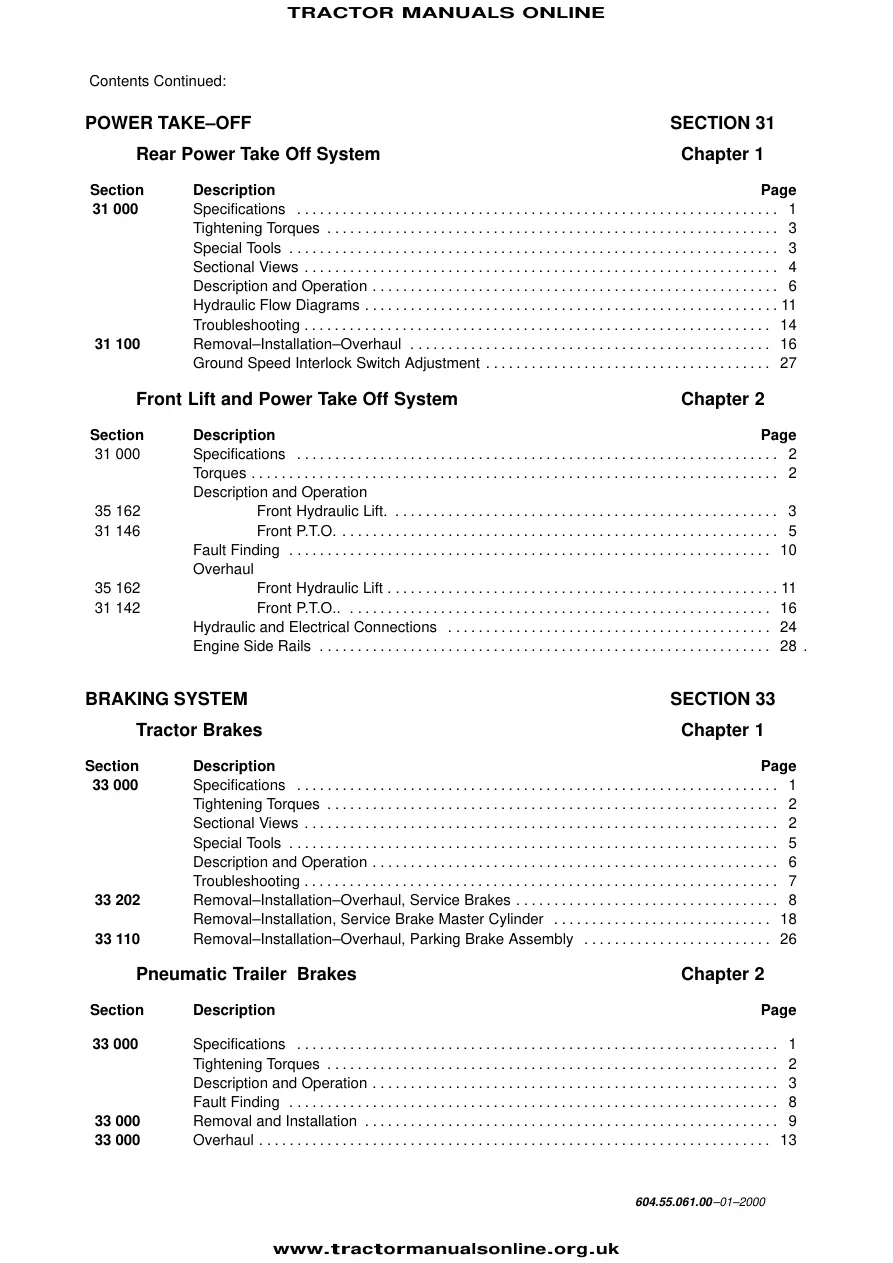 New Holland -Ford TM165 Tractor Service & Repair Manual preview page 6