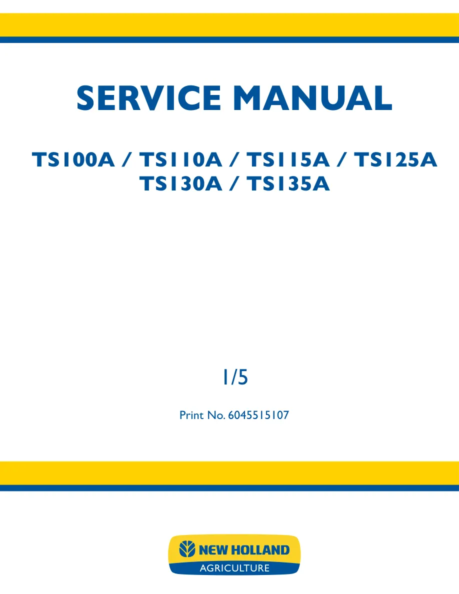 New Holland -Ford TS125A Tractor Service & Repair Manual preview page 1
