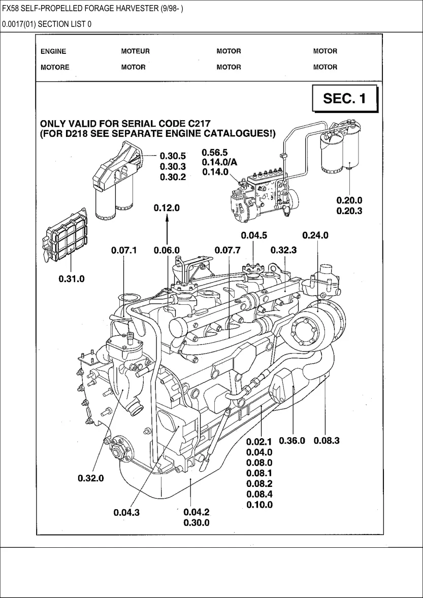 New Holland FX28 FX38 FX48 FX58 Combine Parts Manual preview page 4