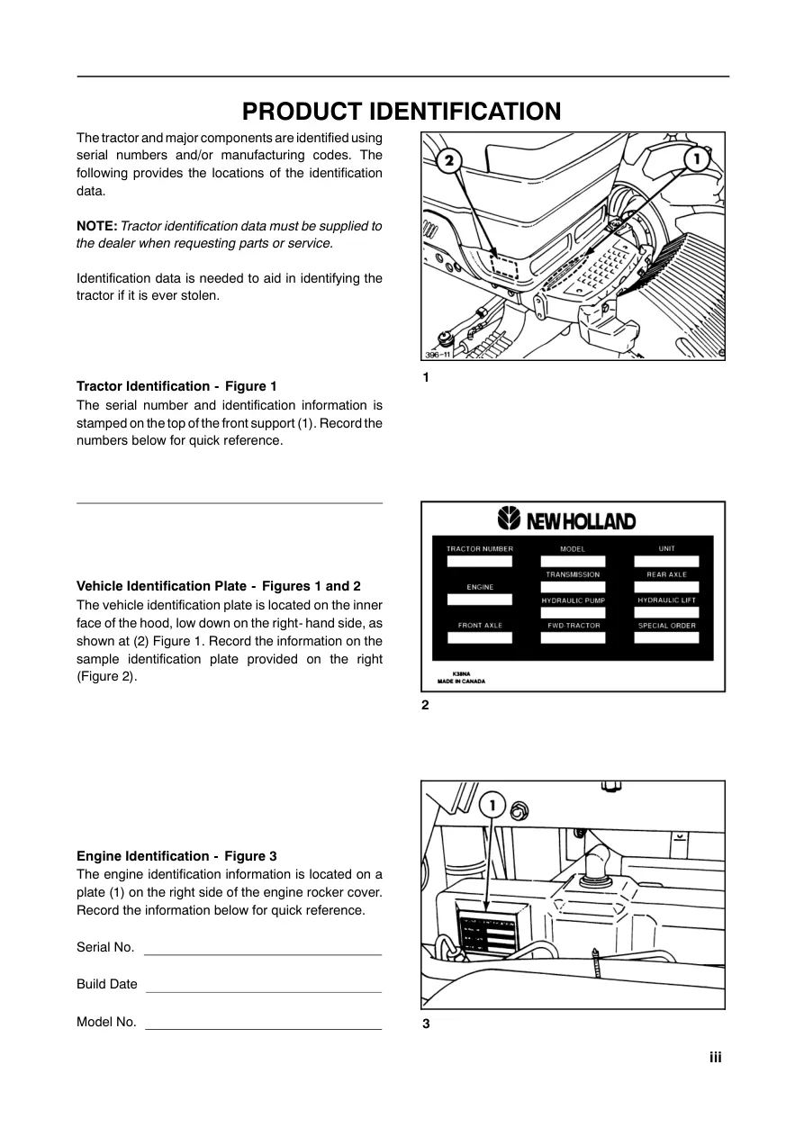 New Holland G170 G190 G210 G240 Tractor Operator's Manual preview page 5