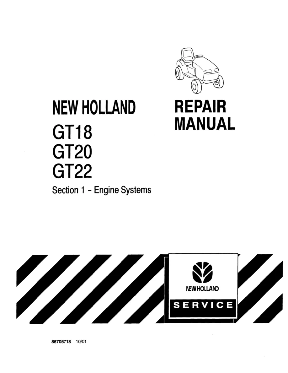 New Holland GT20A GT22A Tractor Service & Repair Manual preview page 3