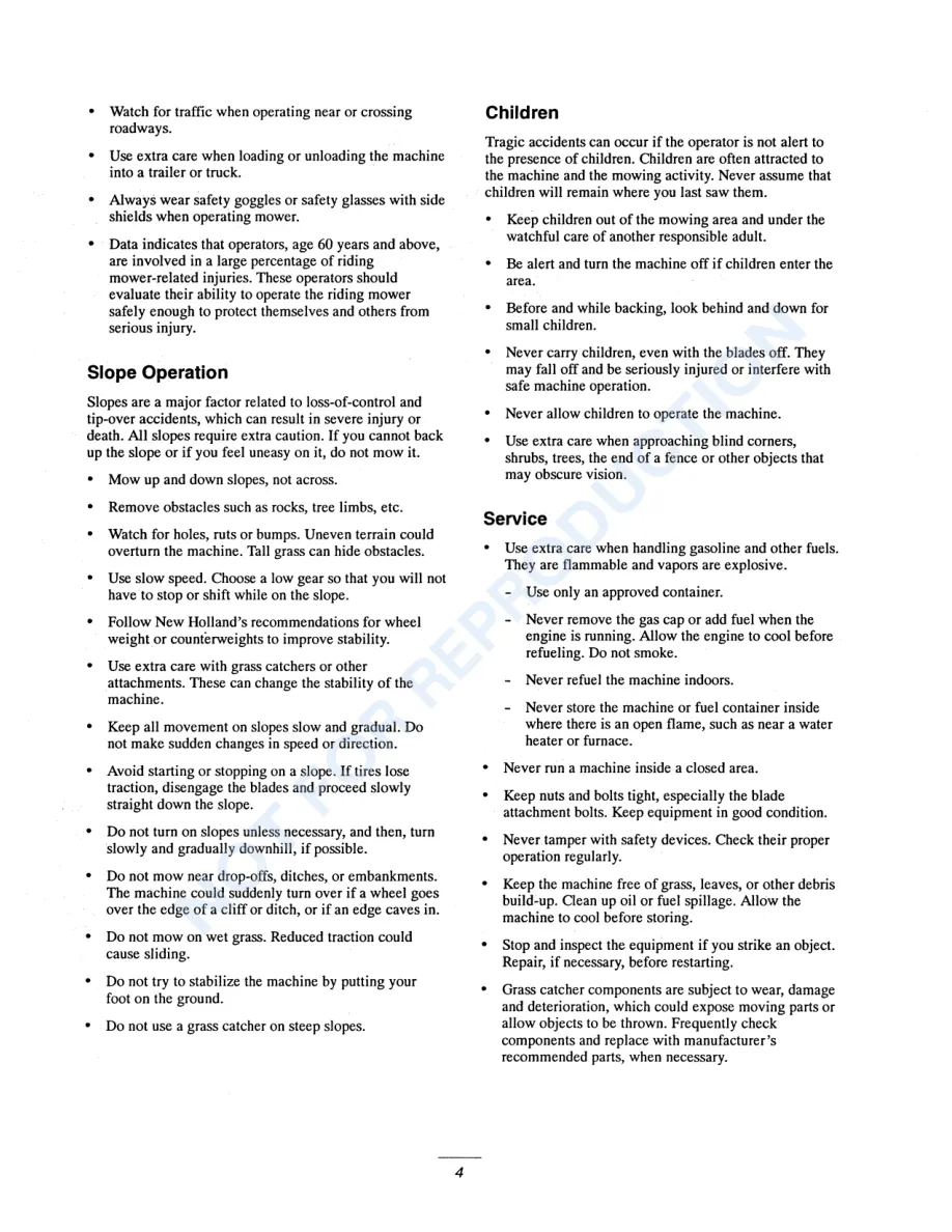New Holland GT22 Garden Tractor Operator's Manual preview page 6