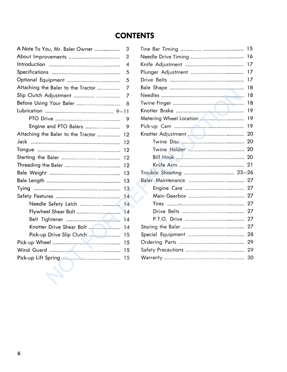 New Holland S68 Super Hayliner Baler Operator's Manual preview page 6