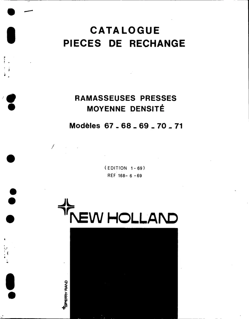 New Holland Spare Baler Parts Manual preview page 1