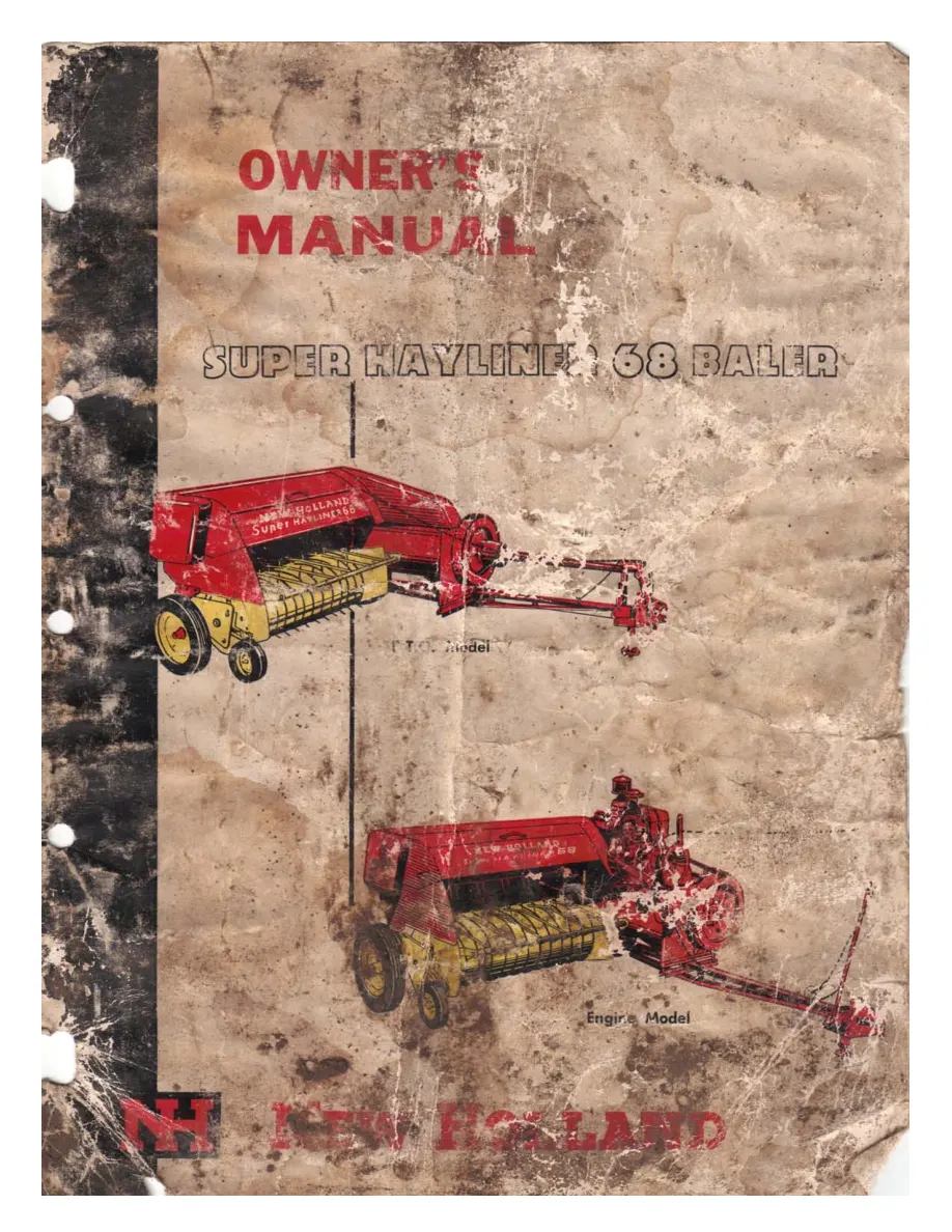 New Holland Super Hayliner 68 Baler Operator's Manual preview page 1