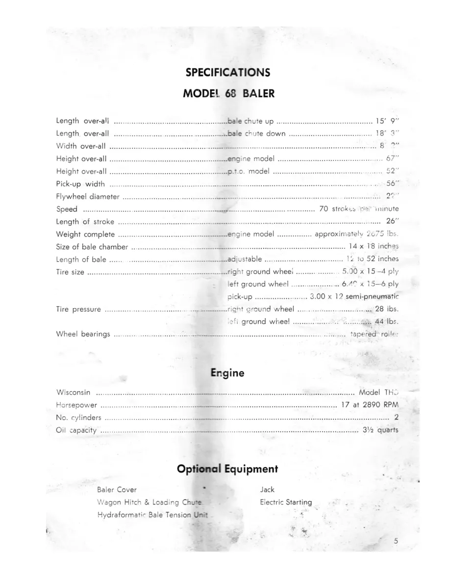 New Holland Super Hayliner 68 Baler Operator's Manual preview page 4