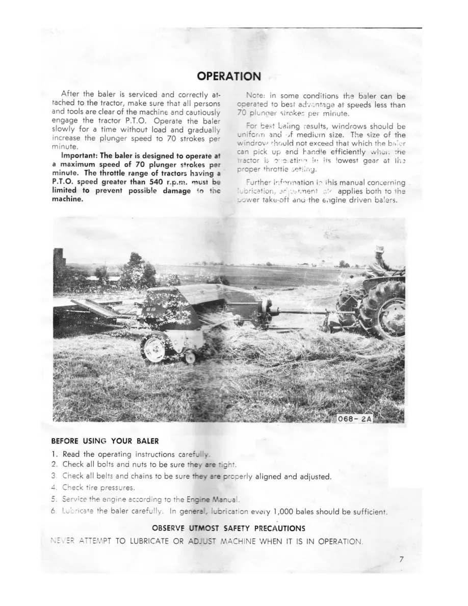 New Holland Super Hayliner 68 Baler Operator's Manual preview page 6
