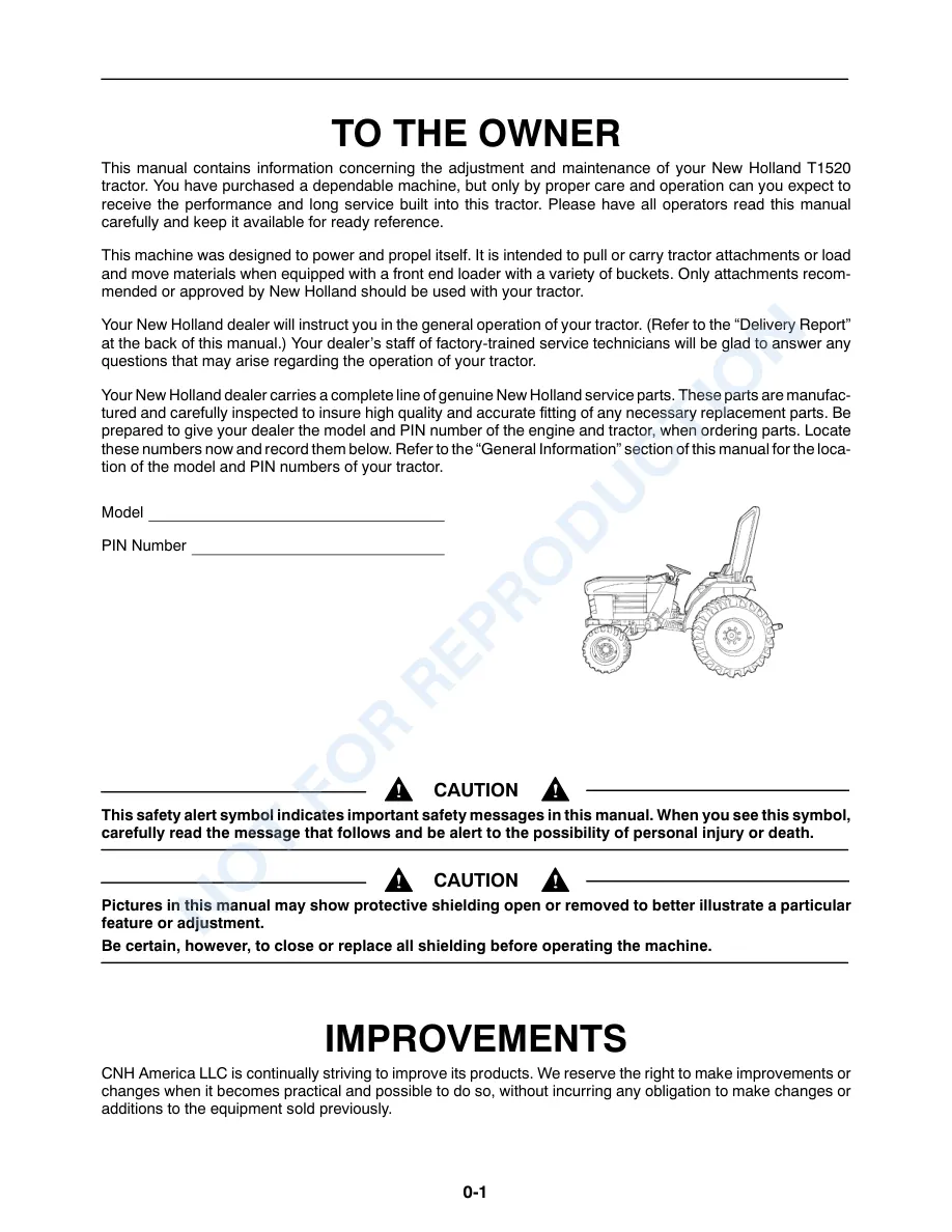 New Holland T1510 T1520 Tractor Service & Repair Manual preview page 2