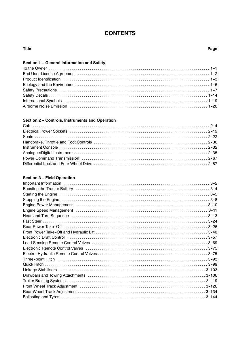 New Holland T7000 series T7030 T7040 T7050 T7060 Tractor Operator's Manual preview page 3