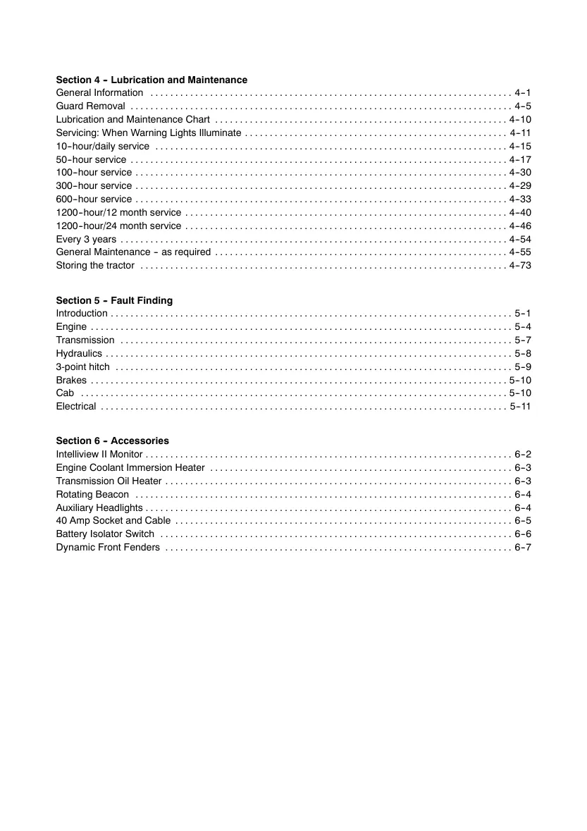 New Holland T7000 series T7030 T7040 T7050 T7060 Tractor Operator's Manual preview page 4