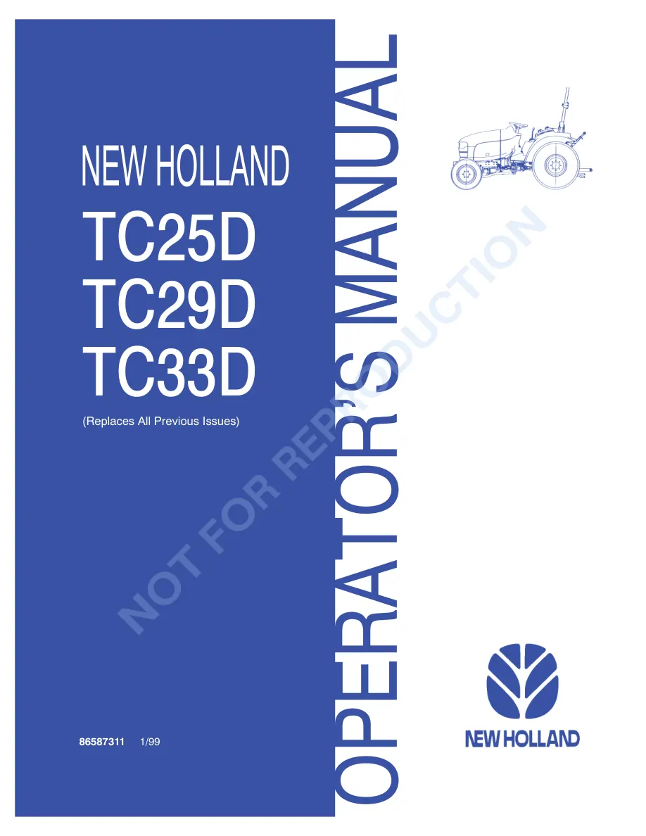 New Holland TC33 TC33D Tractor Service & Repair Manual preview page 1