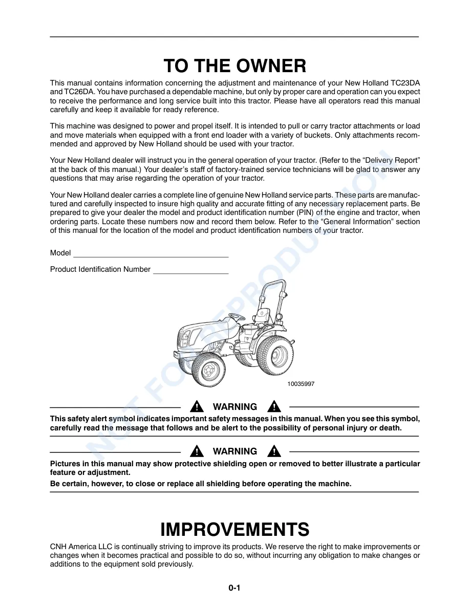 New Holland TC48DA TC55DA Tractor Operator's Manual preview page 2