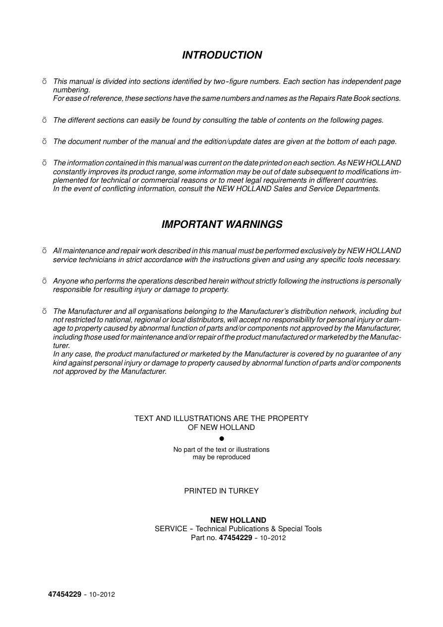 New Holland TD5.65 TD5.75 TD5.80 TD5.90 TD5.100 TD5.110 Tractor Service & Repair Manual preview page 2
