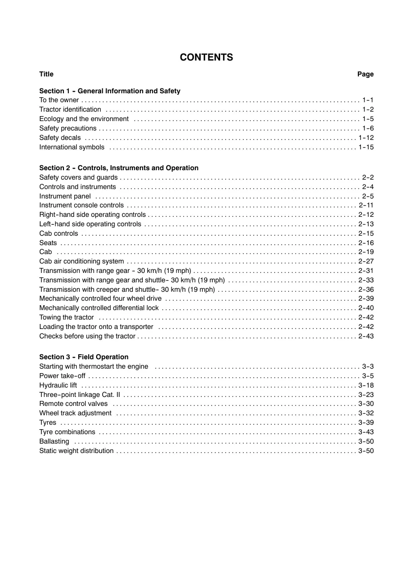 New Holland TD60D TD70D TD80D TD90D TD95D Tractor Operator's Manual preview page 5