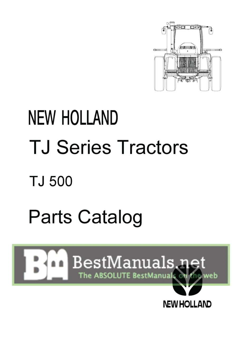 New Holland TJ500 Ag Tractor Parts Manual preview page 1