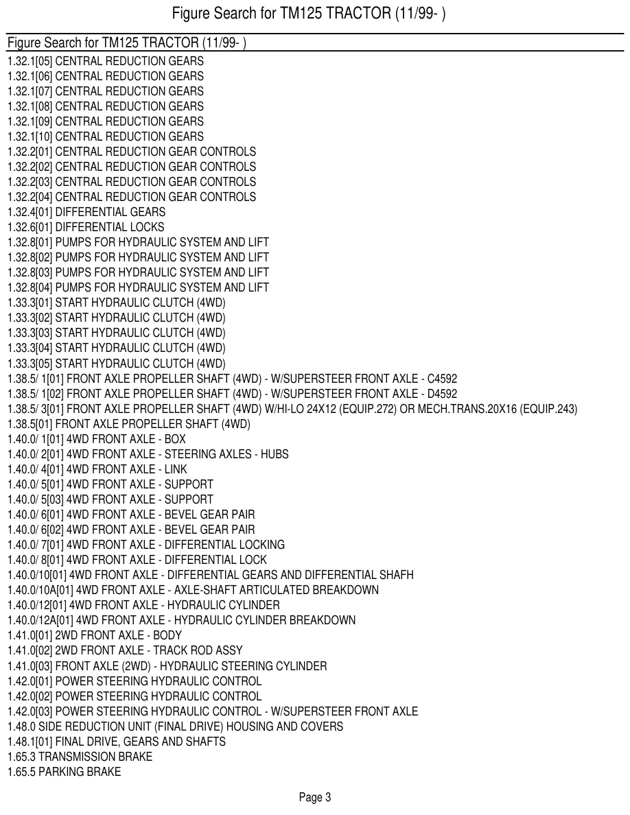New Holland TM125 Tractor Master Parts Manual preview page 5