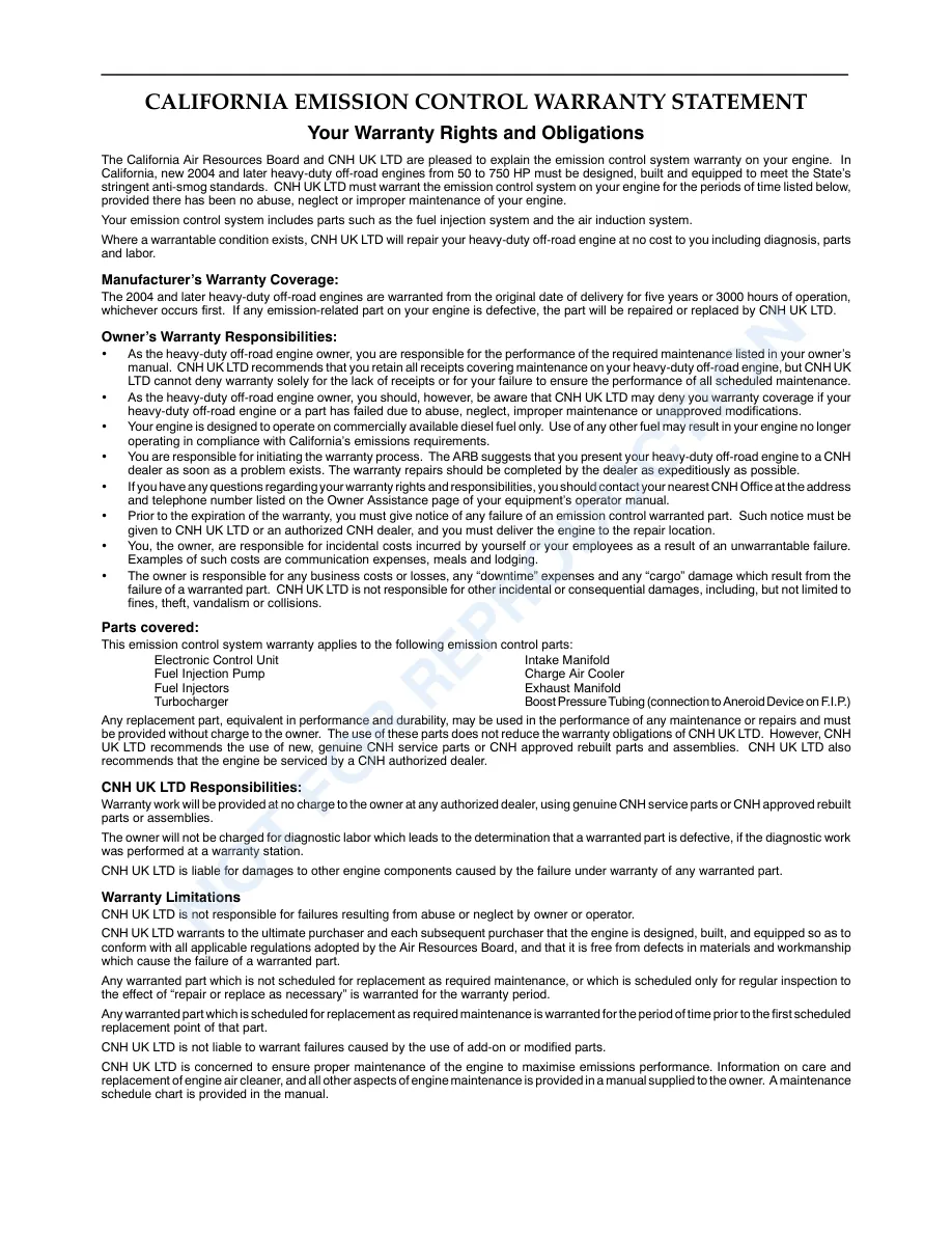 New Holland TN60VA TN75VA TN95VA Tractor Operator's Manual preview page 3