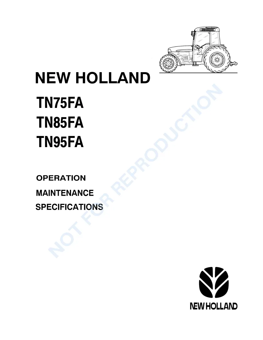 New Holland TN75FA TN85FA TN95FA Tractor Spanish Operator's Manual preview page 3