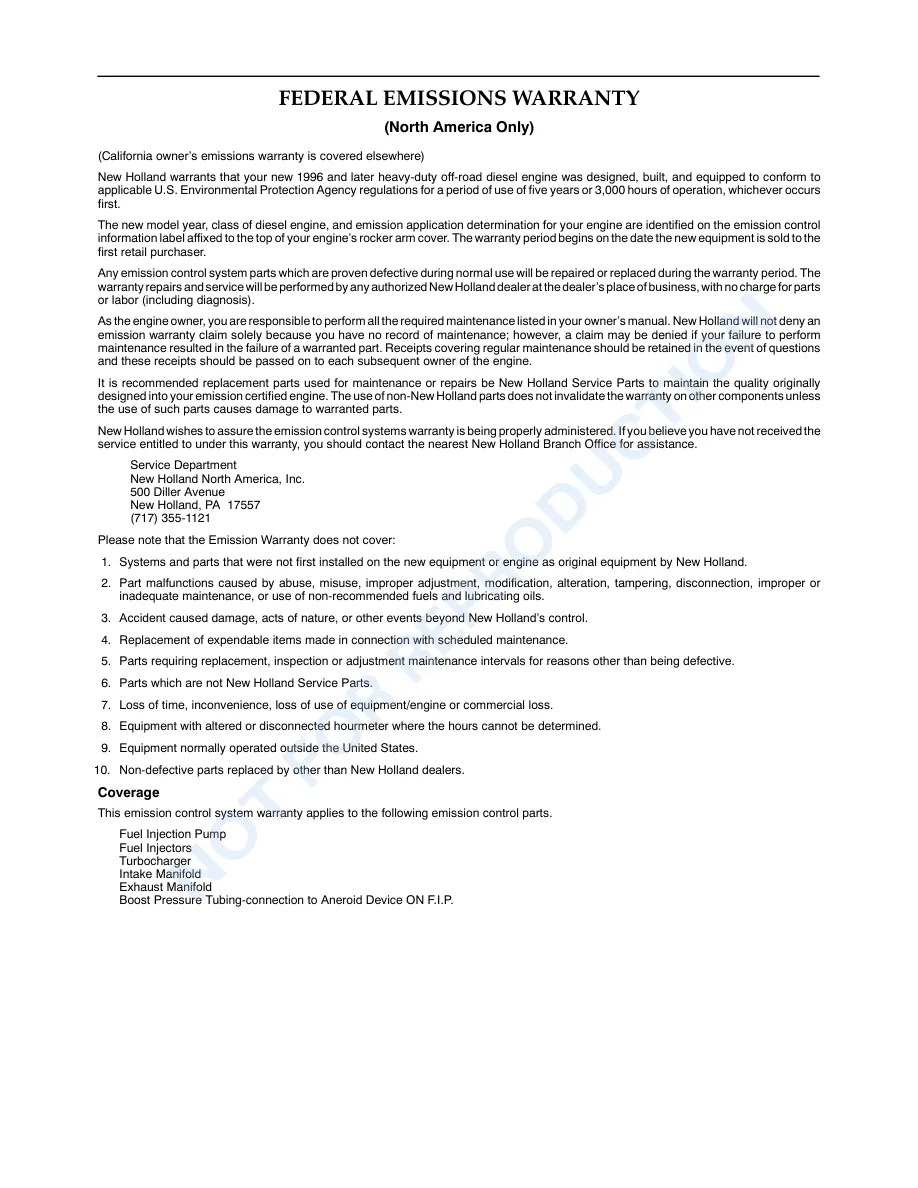 New Holland TN75FA TN85FA TN95FA Tractor Spanish Operator's Manual preview page 6