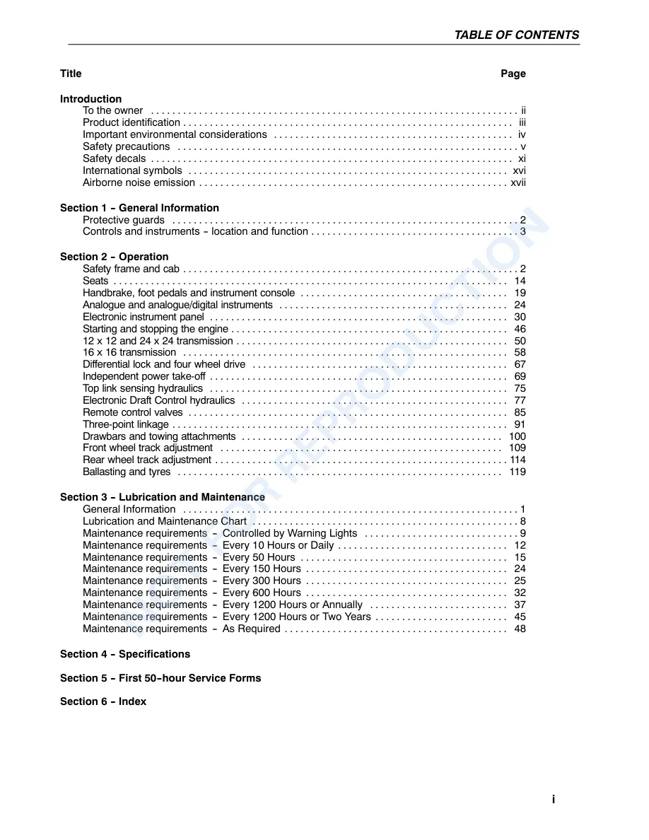 New Holland TS90 TS100 TS110 TS115 Synchro COMMand Electroshift With Power Shuttle Tractor Operator's Manual preview page 3