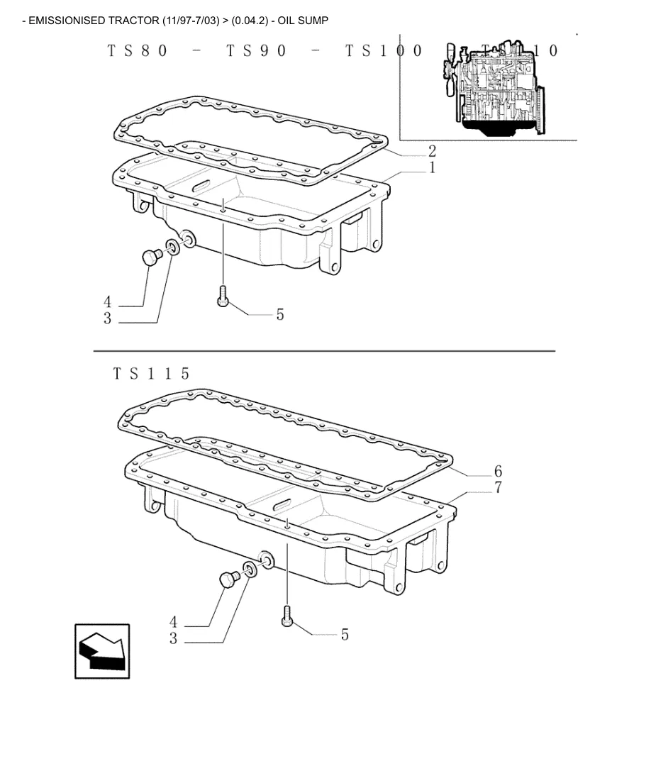 New Holland TS90 TS100 TS110 TS115 Tractor Parts Manual preview page 2