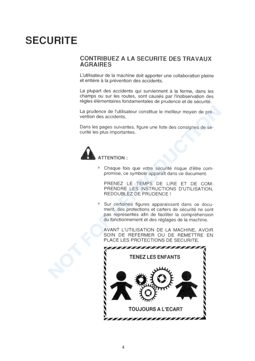 New Holland TX30 TX32 TX34 TX36 Combine French Operator's Manual preview page 6