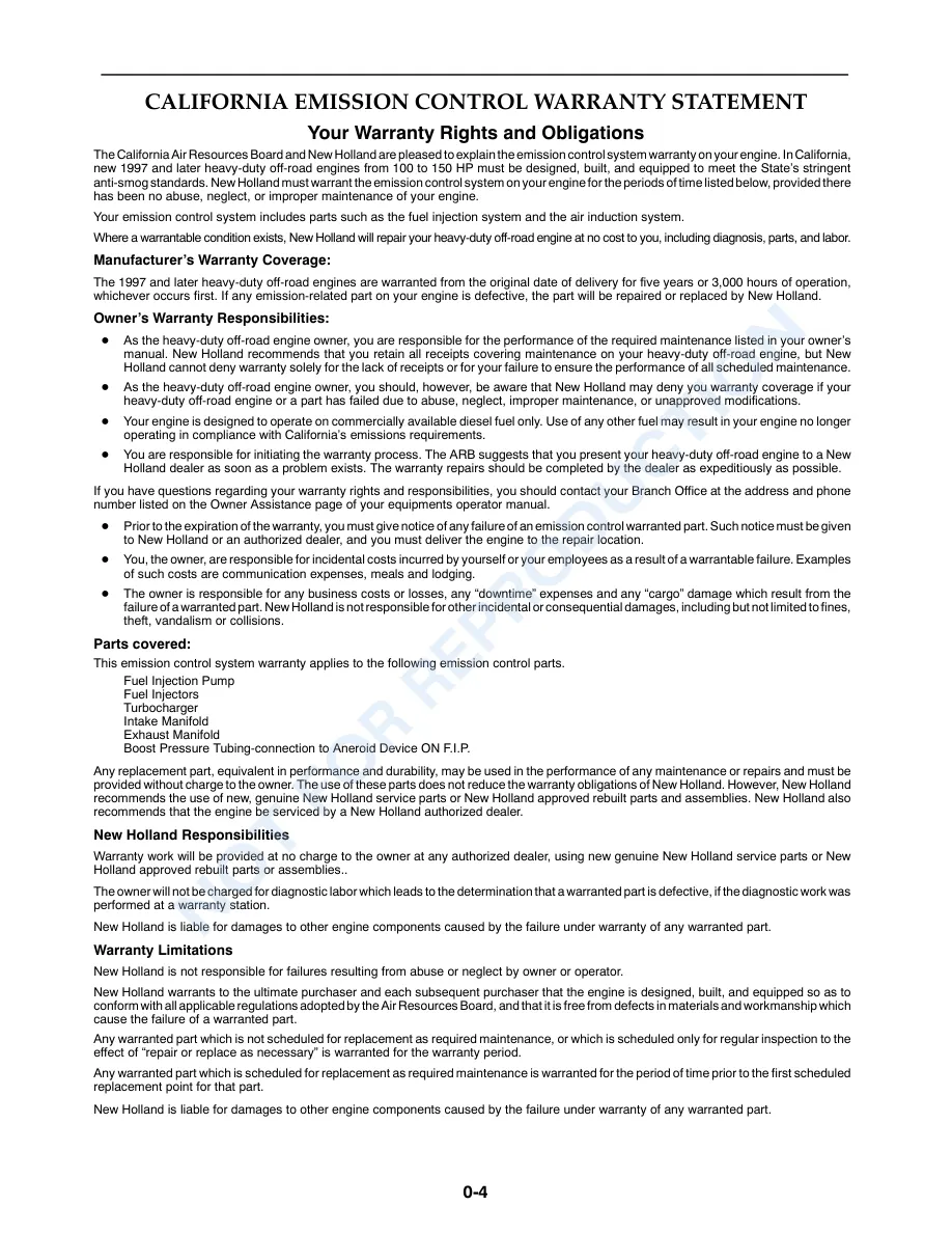 New Holland TZ18DA TZ22DA TZ25DA Tractor With 54CMS 60CMS Mower Deck Operator's Manual preview page 5