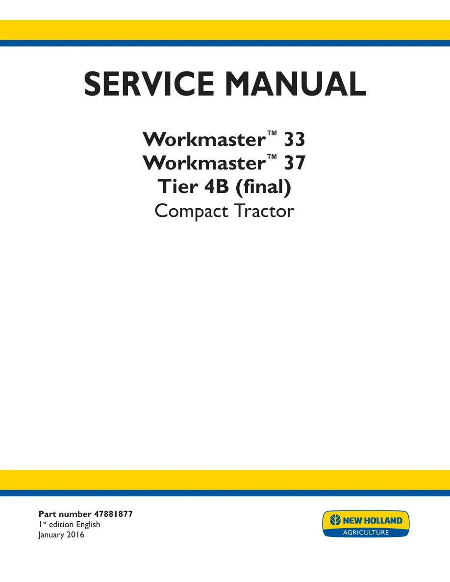 New Holland Workmaster 33 37 Tractor Service & Repair Manual preview page 1