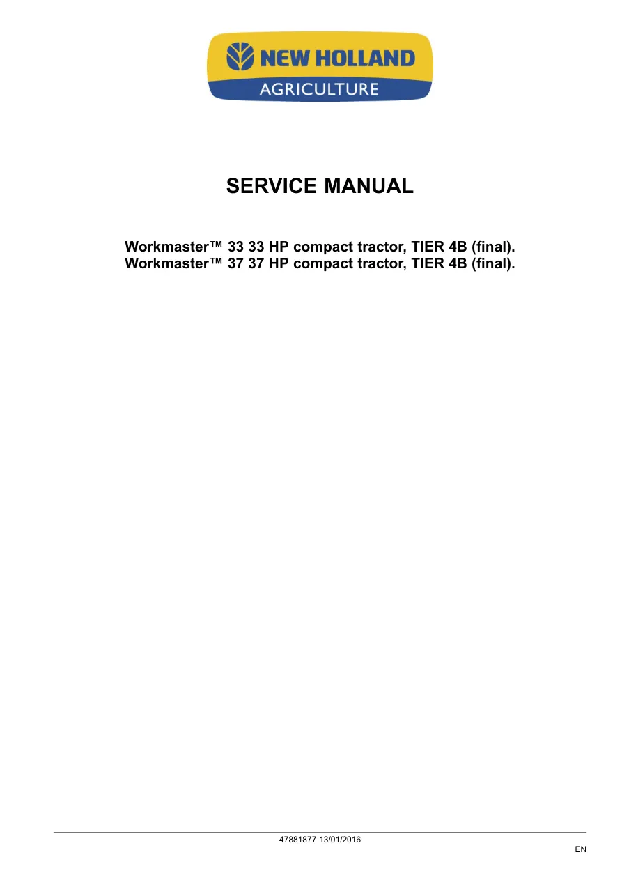 New Holland Workmaster 33 37 Tractor Service & Repair Manual preview page 2