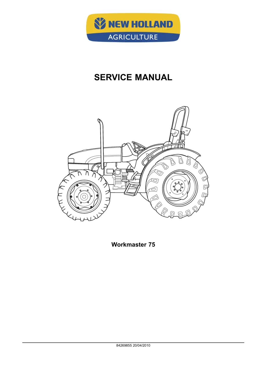 New Holland Workmaster 75 Tractor Service & Repair Manual preview page 1