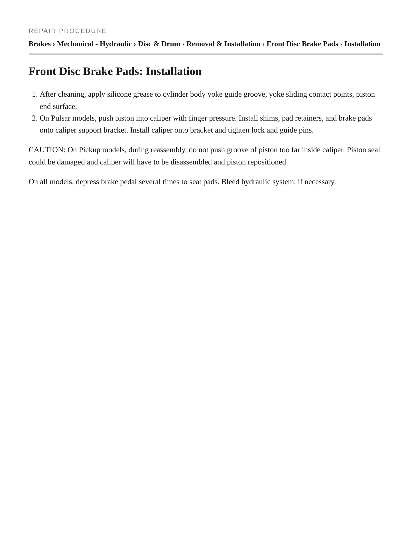 1983 Nissan Pulsar Service and Repair Manual preview page 3