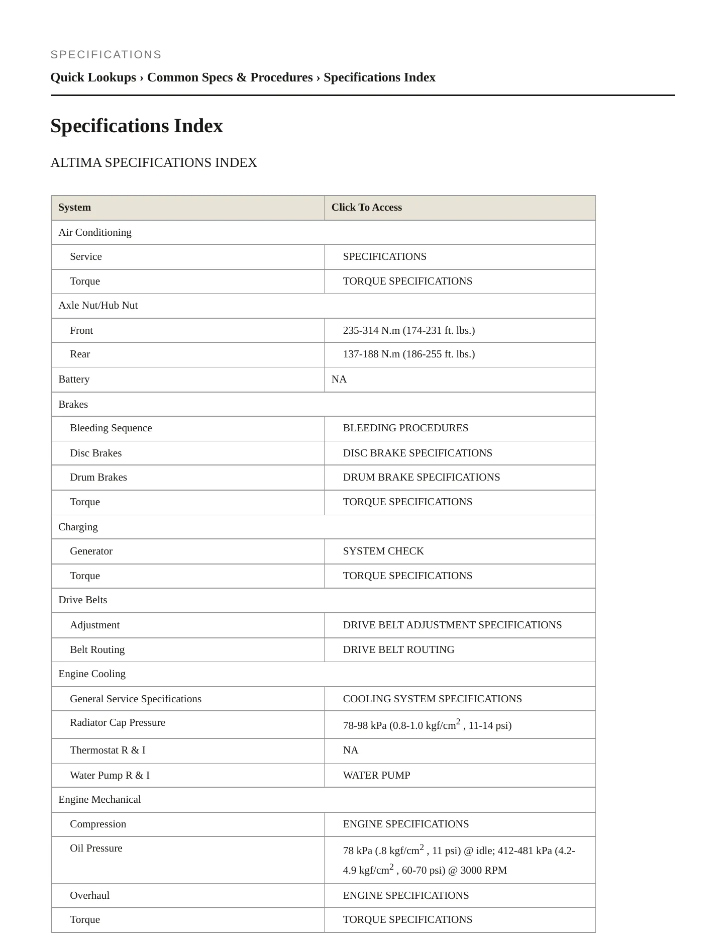 2000 Nissan Altima Service and Repair Manual preview page 2