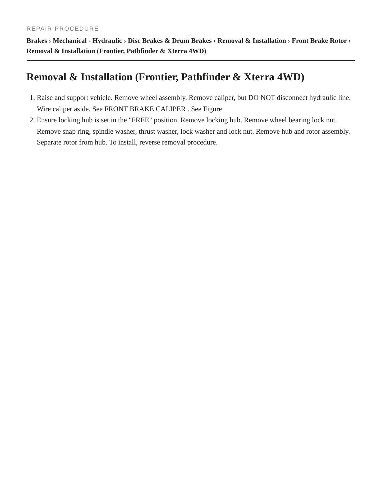 2000 Nissan Frontier service manual page 5