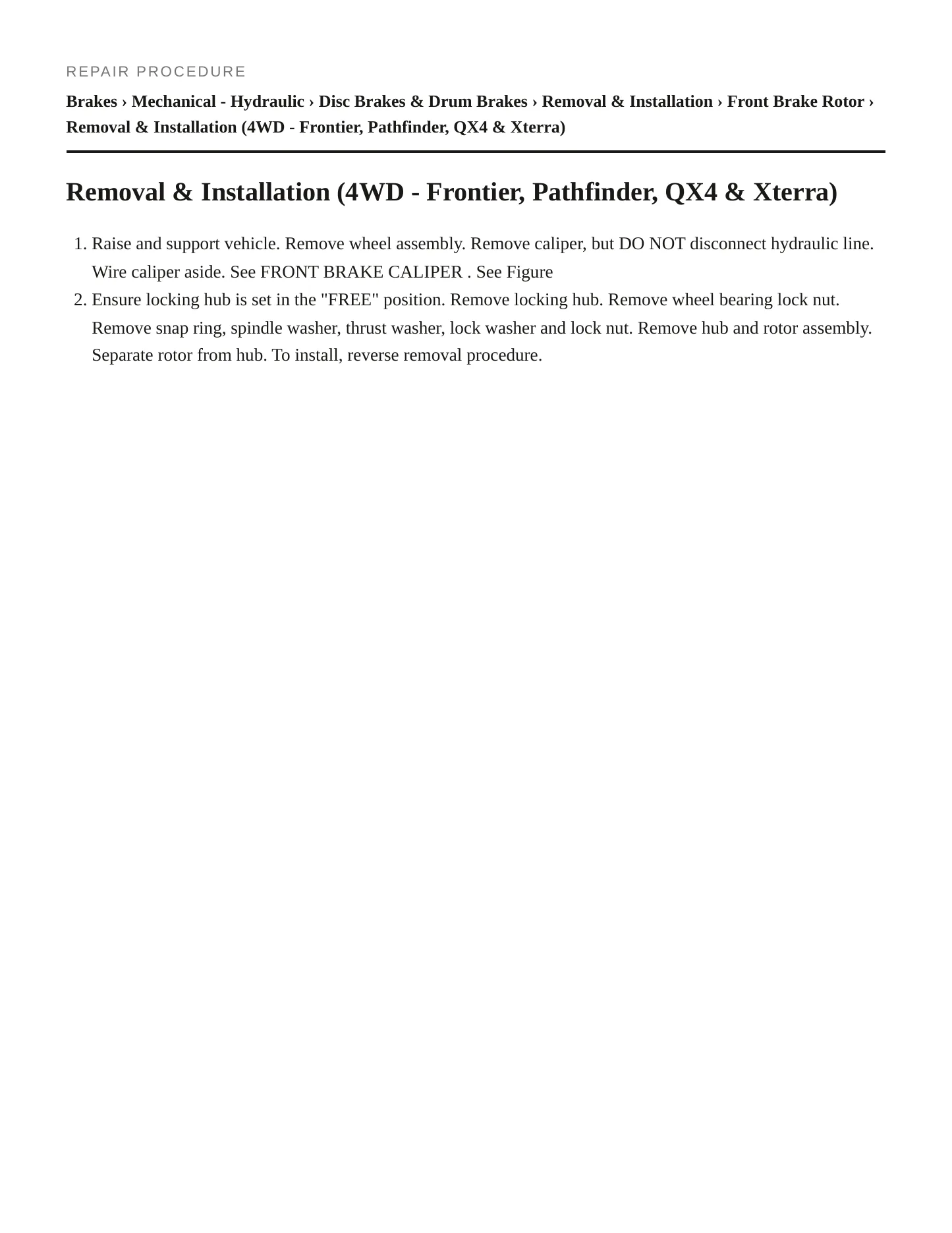 2001 Nissan Frontier service manual page 5