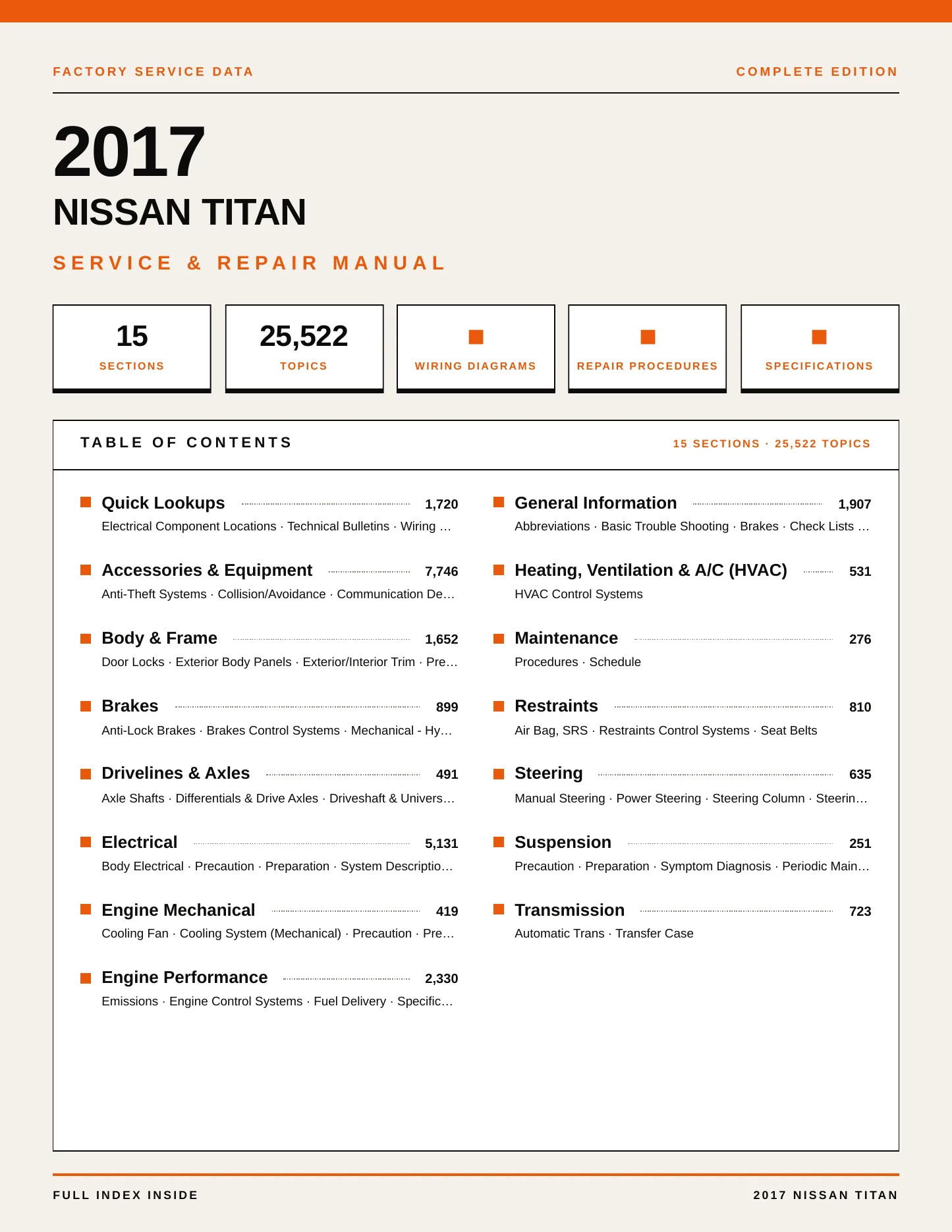 2017 Nissan TITAN service manual page 1