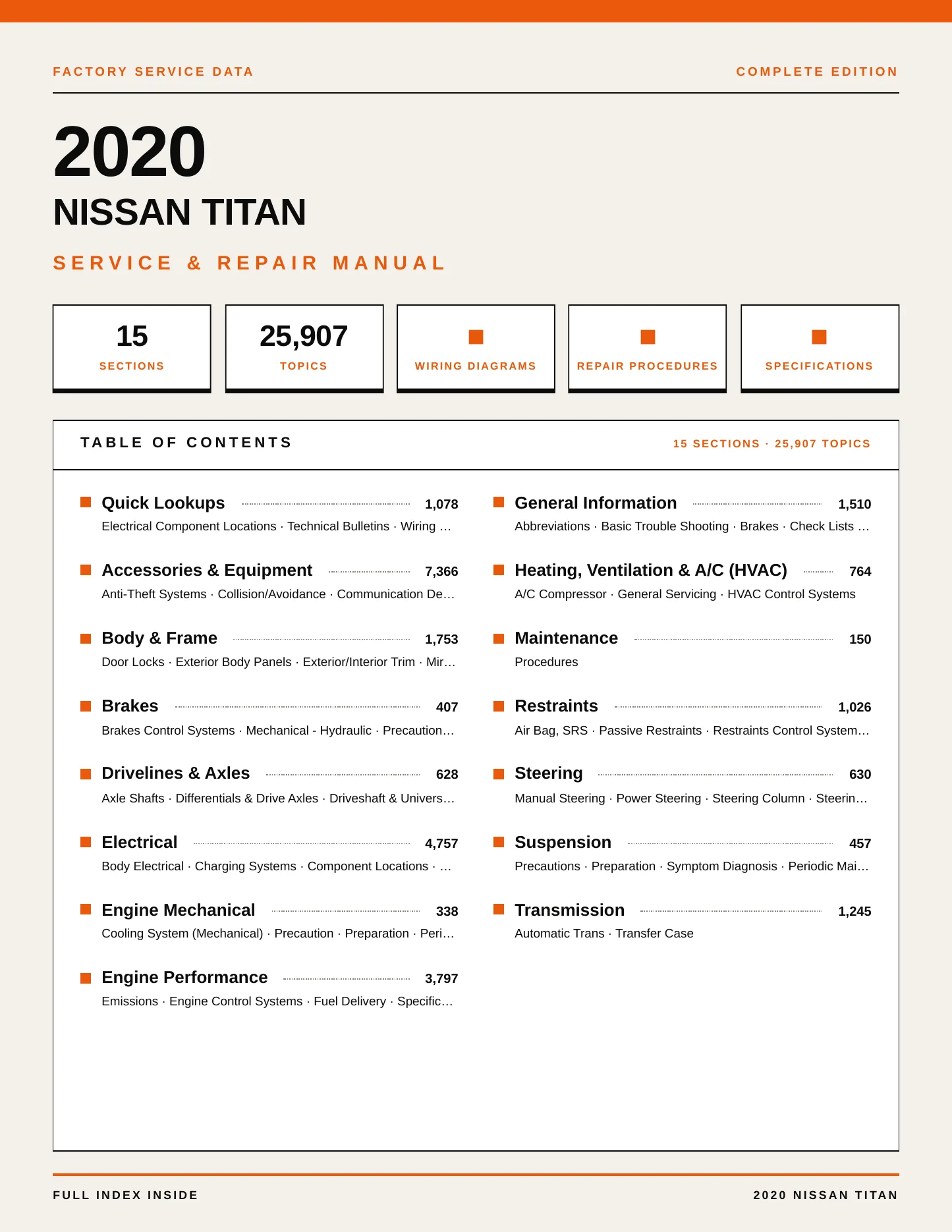 2020 Nissan TITAN service manual page 1