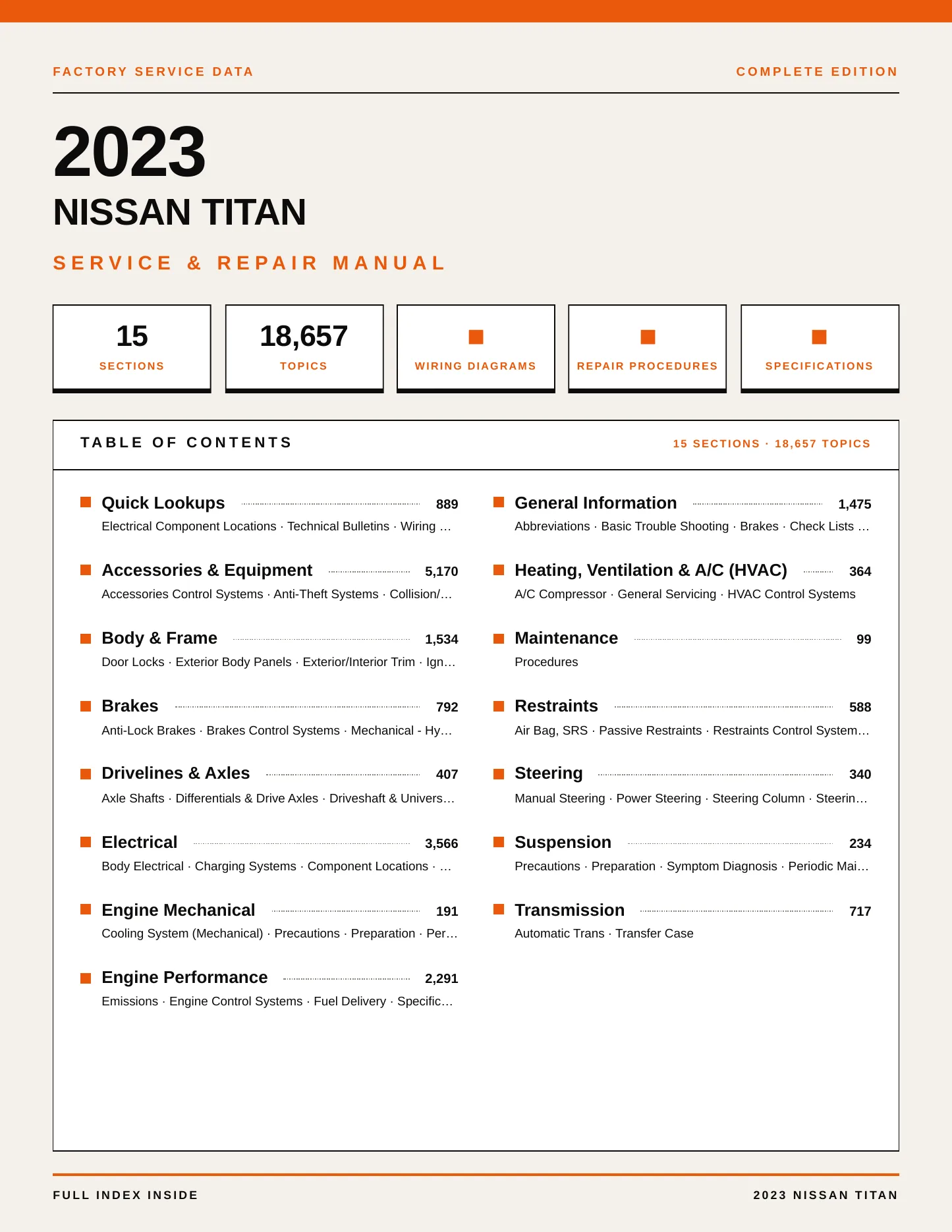 2023 Nissan TITAN service manual page 1