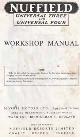 Nuffield 342 Tractor Service & Repair Manual preview page 1