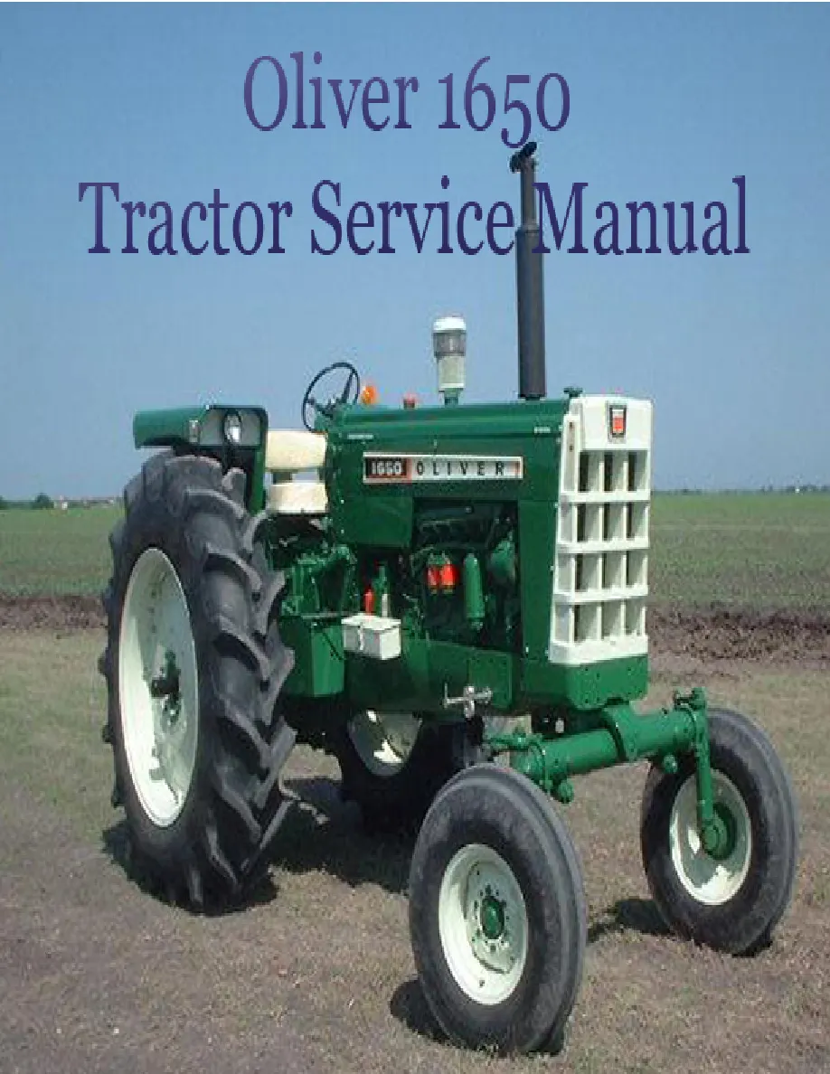 Oliver 1650 Tractor Service & Repair Manual preview page 1