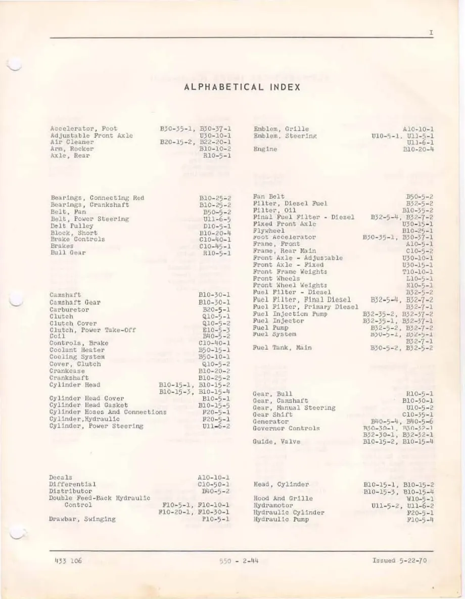Oliver 550 Tractor Parts Manual preview page 2