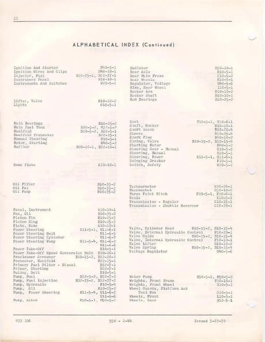 Oliver 550 Tractor Parts Manual preview page 3