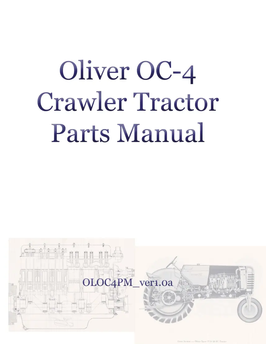 Oliver OC-4 Crawler Tractor Parts Manual preview page 1