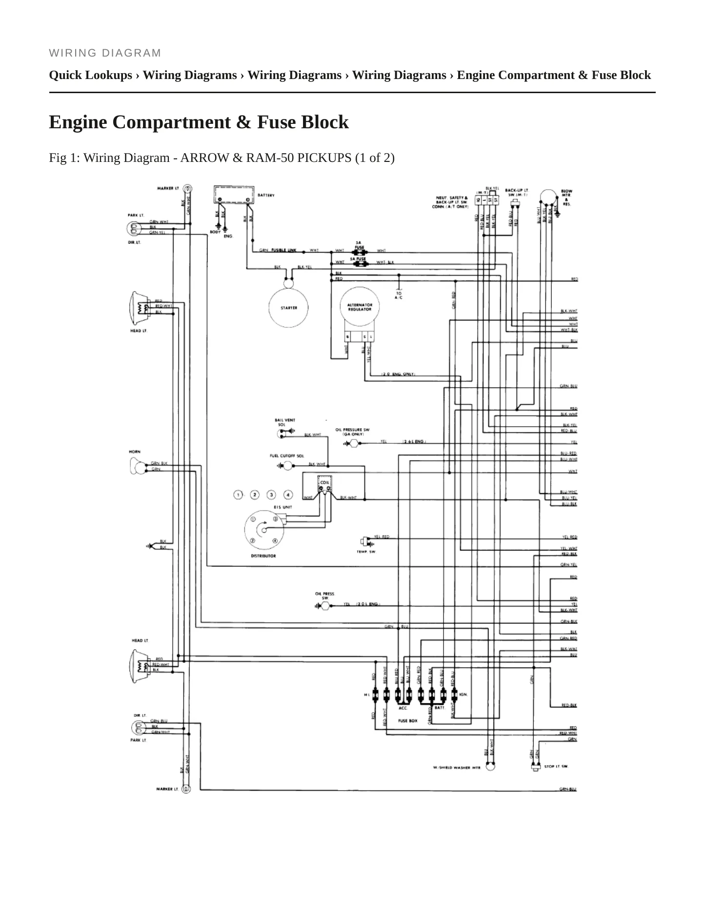 1982 Plymouth Arrow Pickup Service and Repair Manual preview page 4