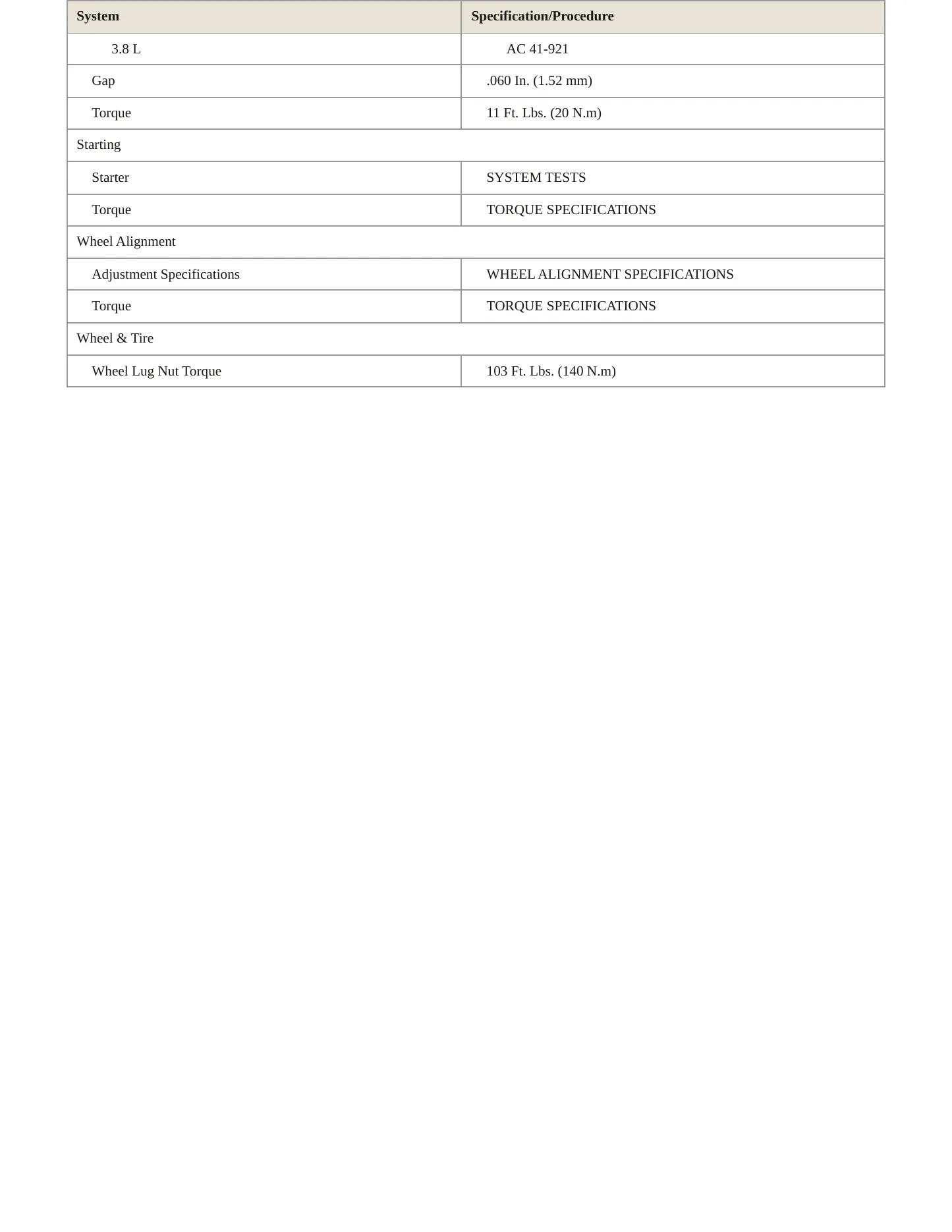 2001 Pontiac Grand Prix Service and Repair Manual preview page 4