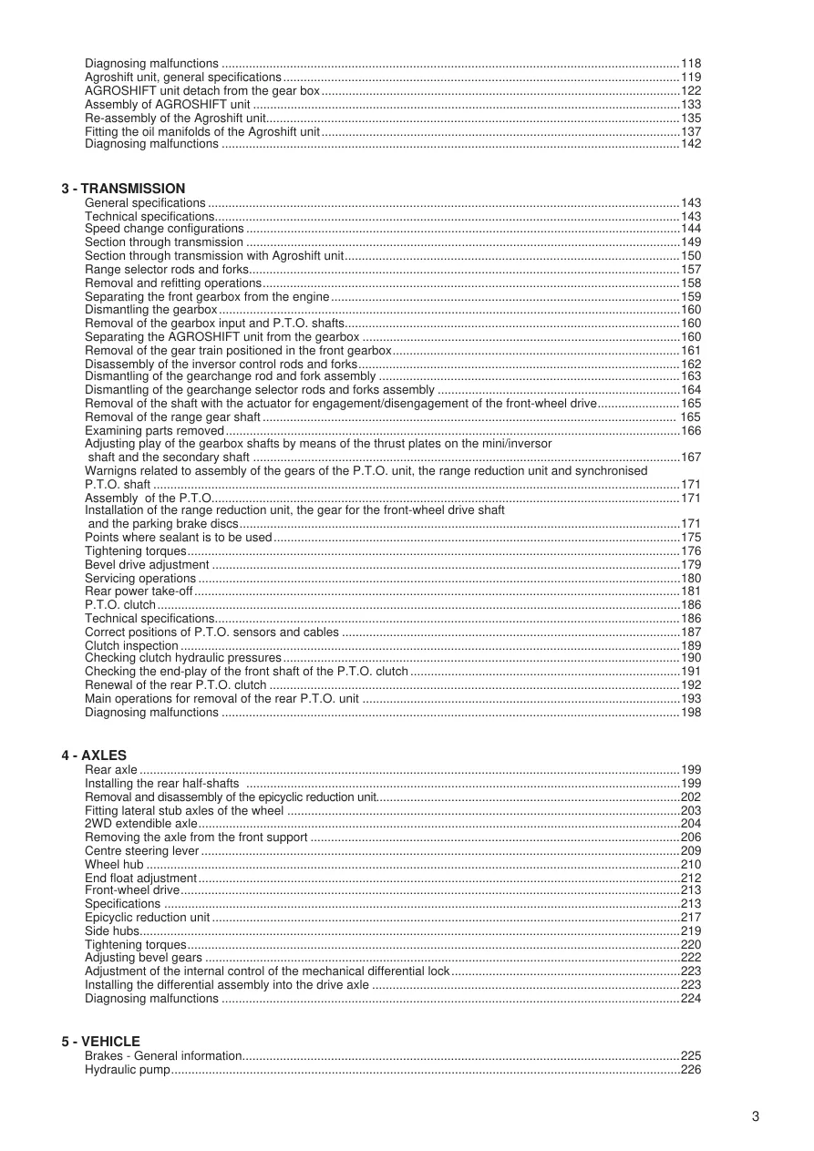Same Dorado 55 60 65 70 75 85 Tractor Service & Repair Manual preview page 3