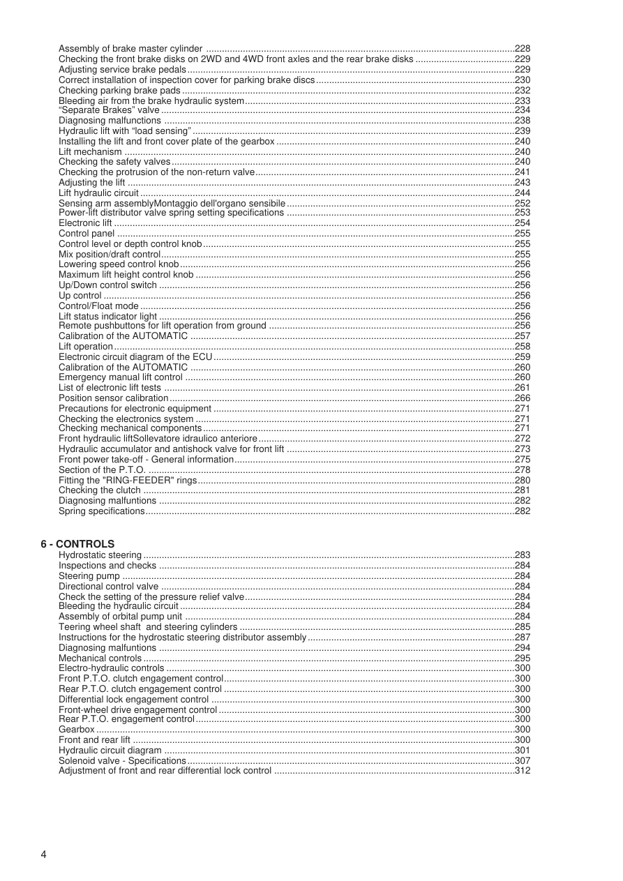 Same Dorado 55 60 65 70 75 85 Tractor Service & Repair Manual preview page 4