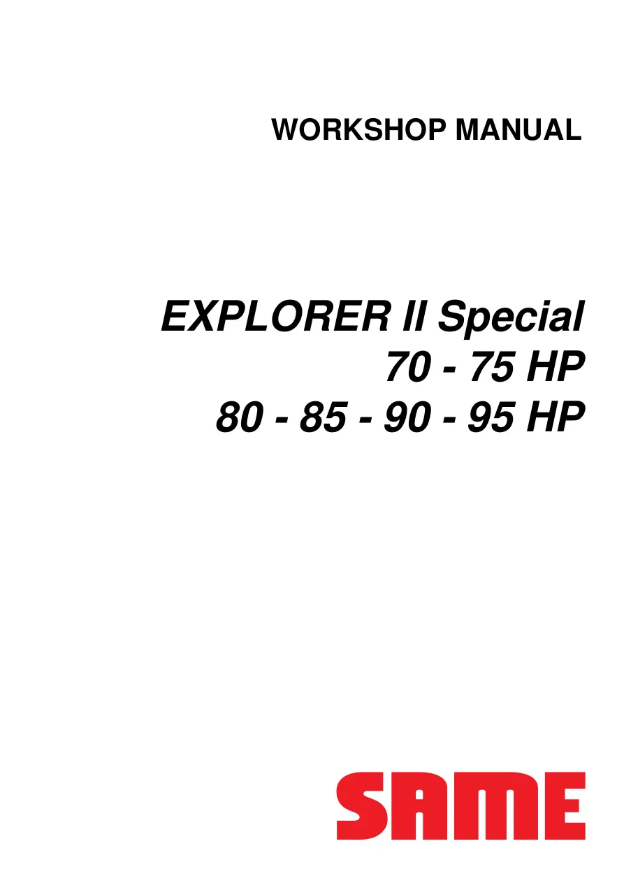 Same Explorer 2 II 70 75 80 85 90 95 Special Tractor Service & Repair Manual preview page 1