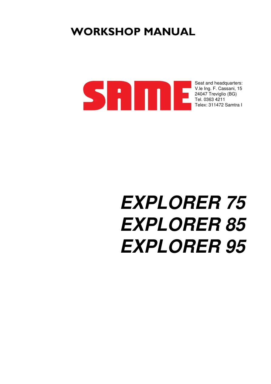Same Explorer 95 Tractor Service & Repair Manual preview page 1